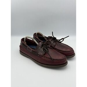 Sperry Boat Shoes 9 Brown Leather 2 Eye Lace Up Preppy Old Money